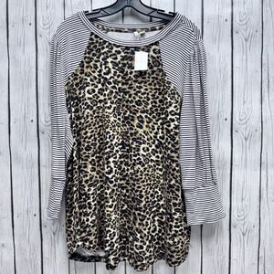 NWT Cato Fashion Animal Print Top Size 22/24